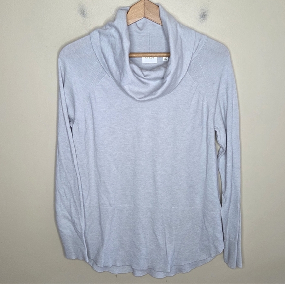 Cyrus Sweaters - Cyrus | Pale Gray Cowl Neck Lightweight Sweater Size Large